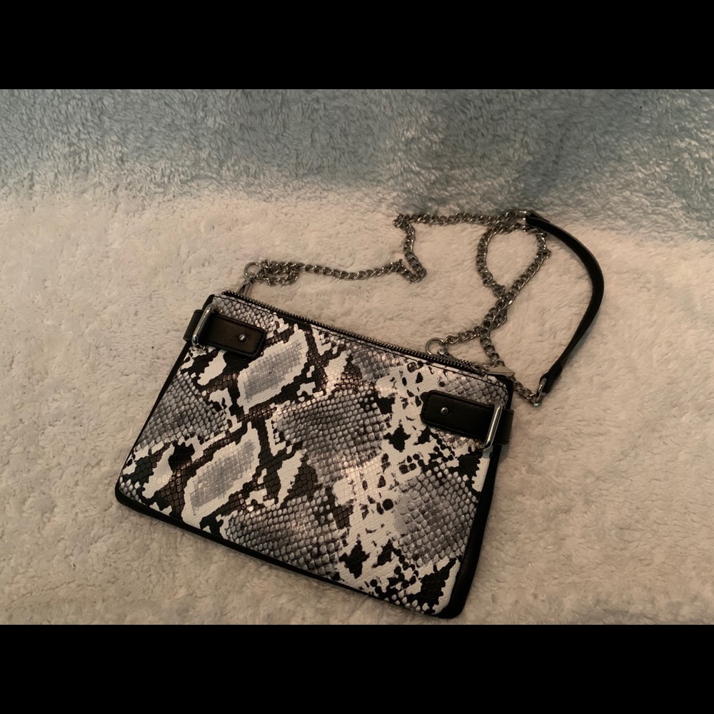 Express snakeskin crossbody bag